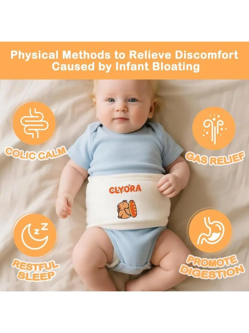 Heated Baby Belly Band for Colic Relief | Gentle Warmth Gripe Belt for Infants